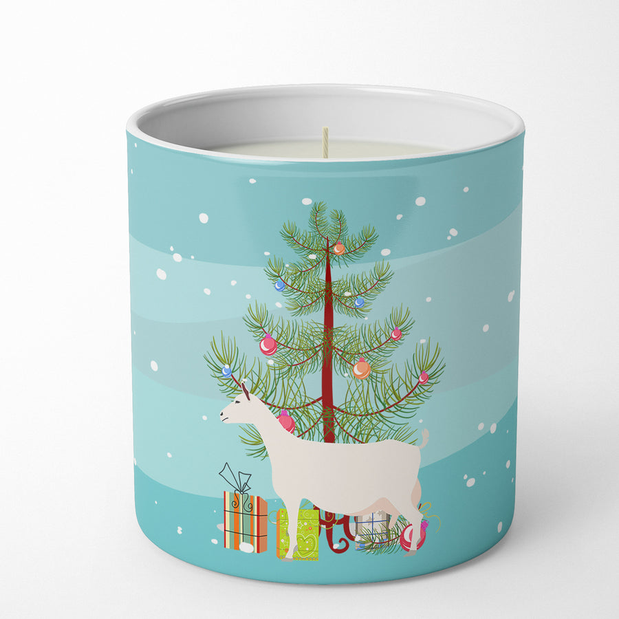 Saanen Goat Christmas 10 oz Decorative Soy Candle Image 1