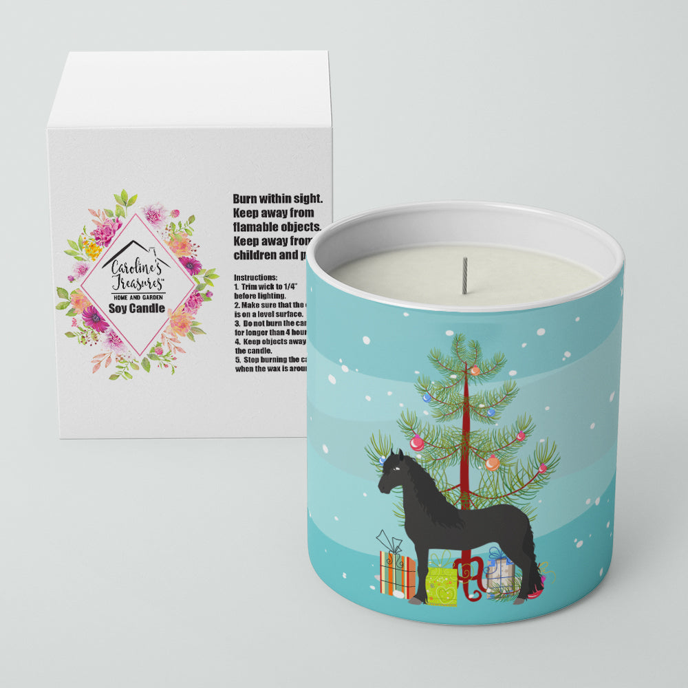 Friesian Horse Christmas 10 oz Decorative Soy Candle Image 2