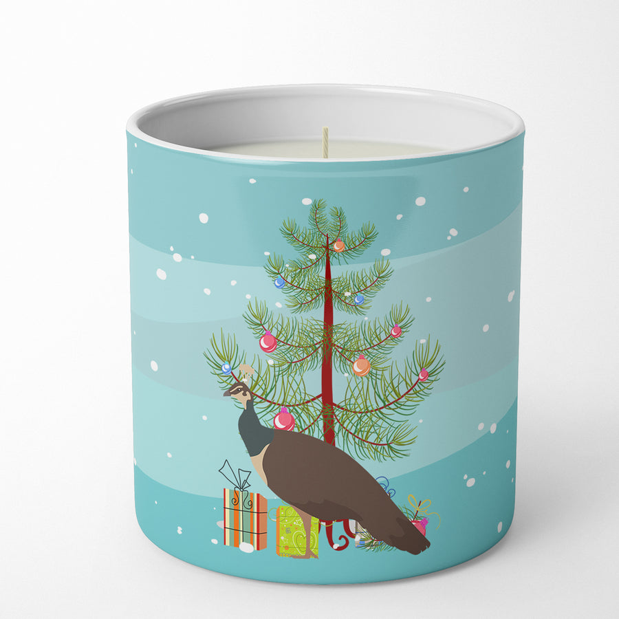 Indian Peahen Peafowl Christmas 10 oz Decorative Soy Candle Image 1