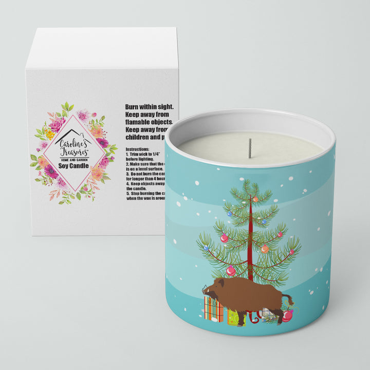 Wild Boar Pig Christmas 10 oz Decorative Soy Candle Image 2