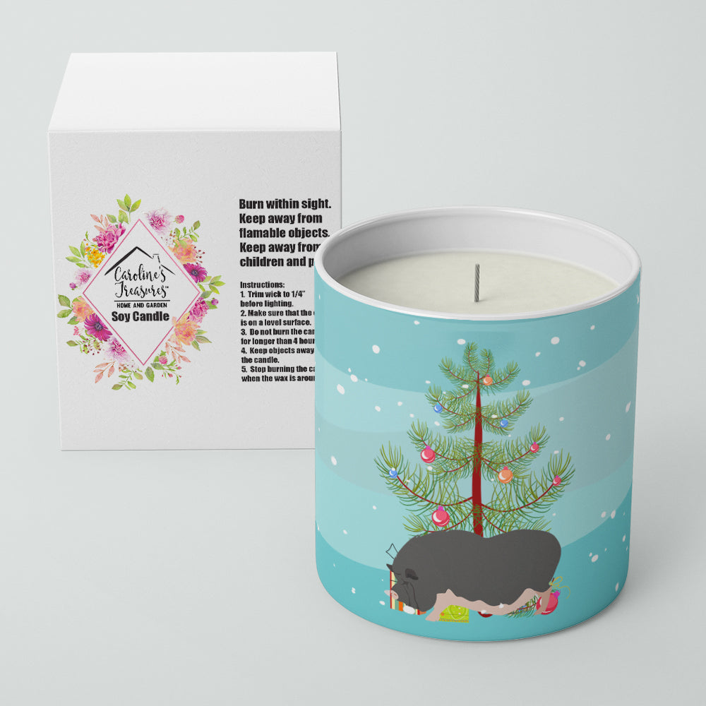 Vietnamese Pot-Bellied Pig Christmas 10 oz Decorative Soy Candle Image 2