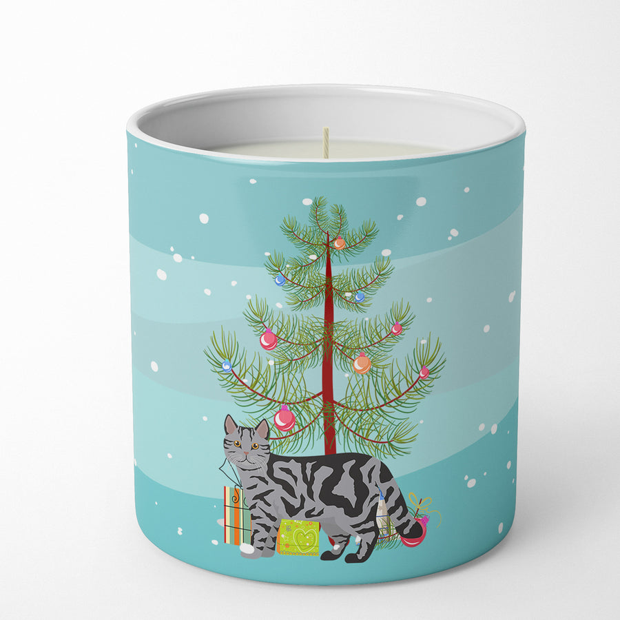 Scottish Straight Cat Merry Christmas 10 oz Decorative Soy Candle Image 1