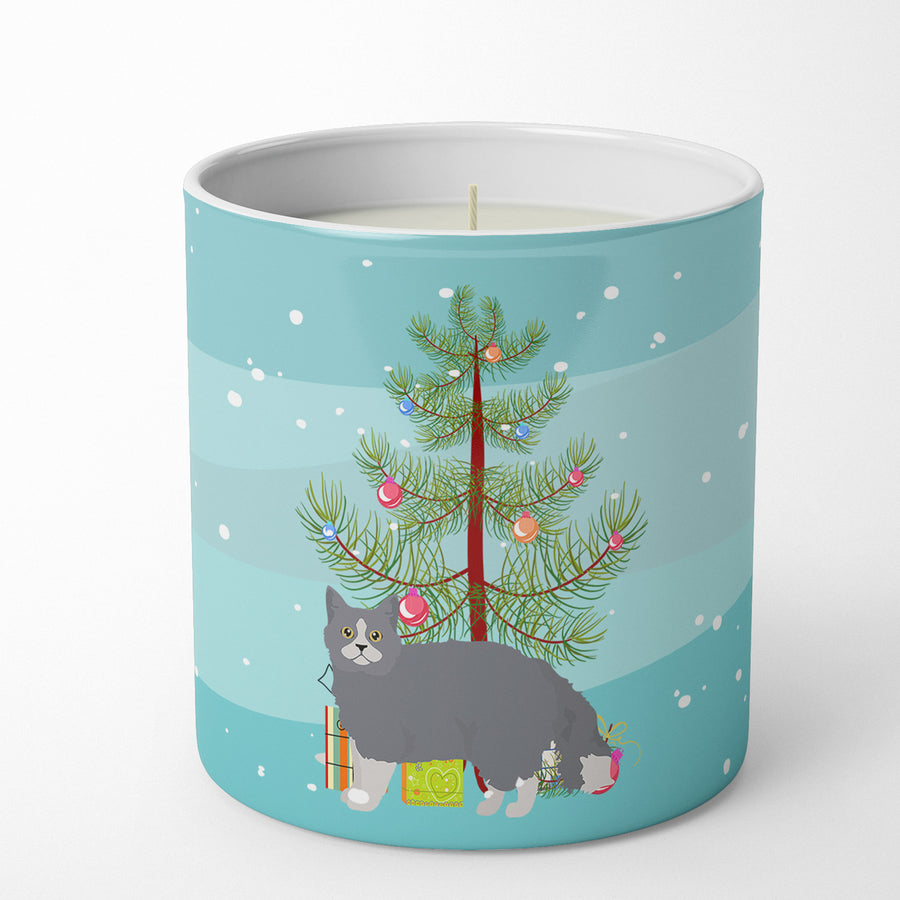 Selkirk Rex Style 1 Cat Merry Christmas 10 oz Decorative Soy Candle Image 1