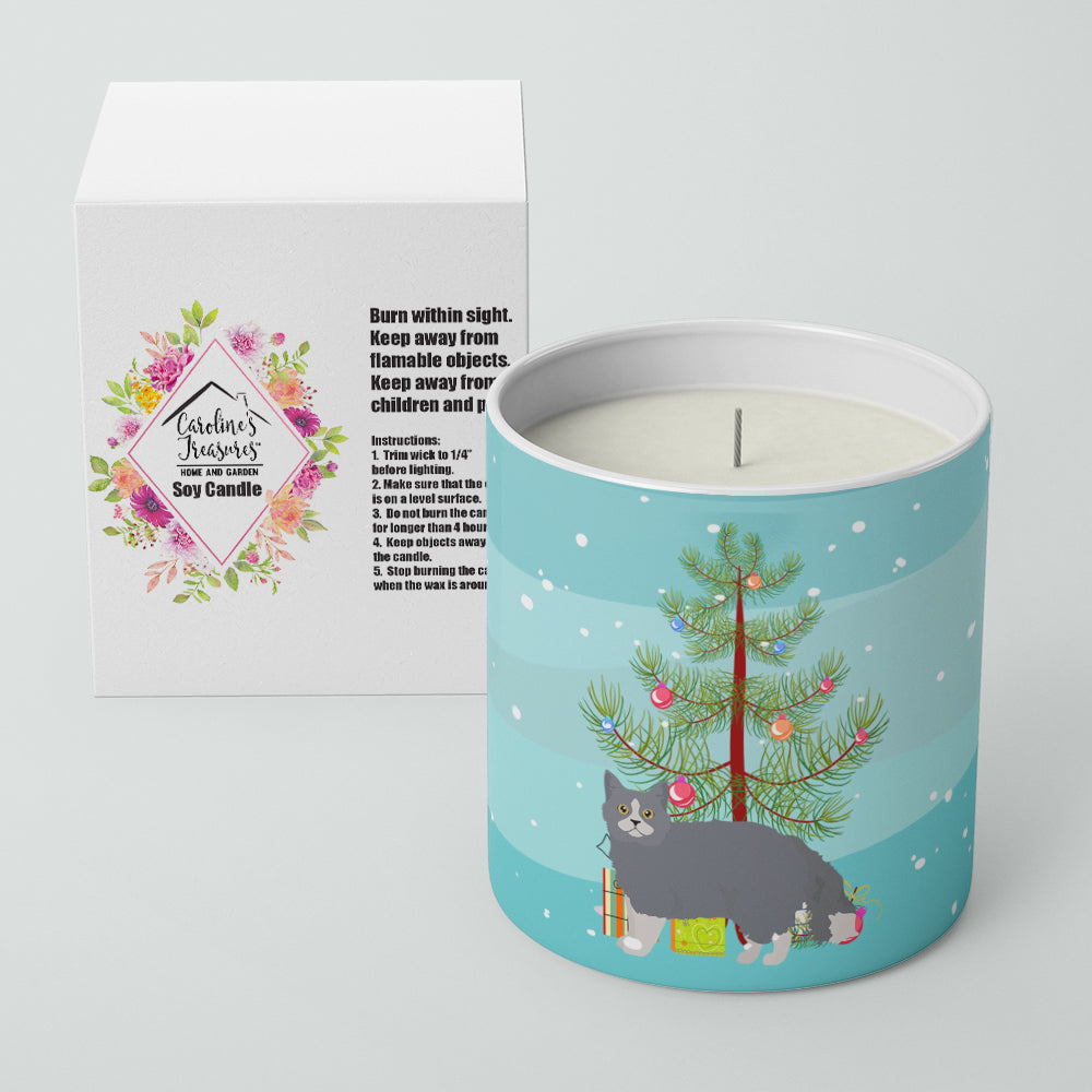 Selkirk Rex Style 1 Cat Merry Christmas 10 oz Decorative Soy Candle Image 2