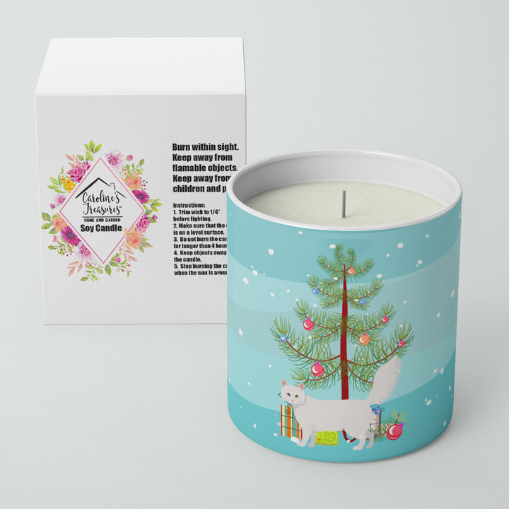 Turkish Angora Cat Merry Christmas 10 oz Decorative Soy Candle Image 2