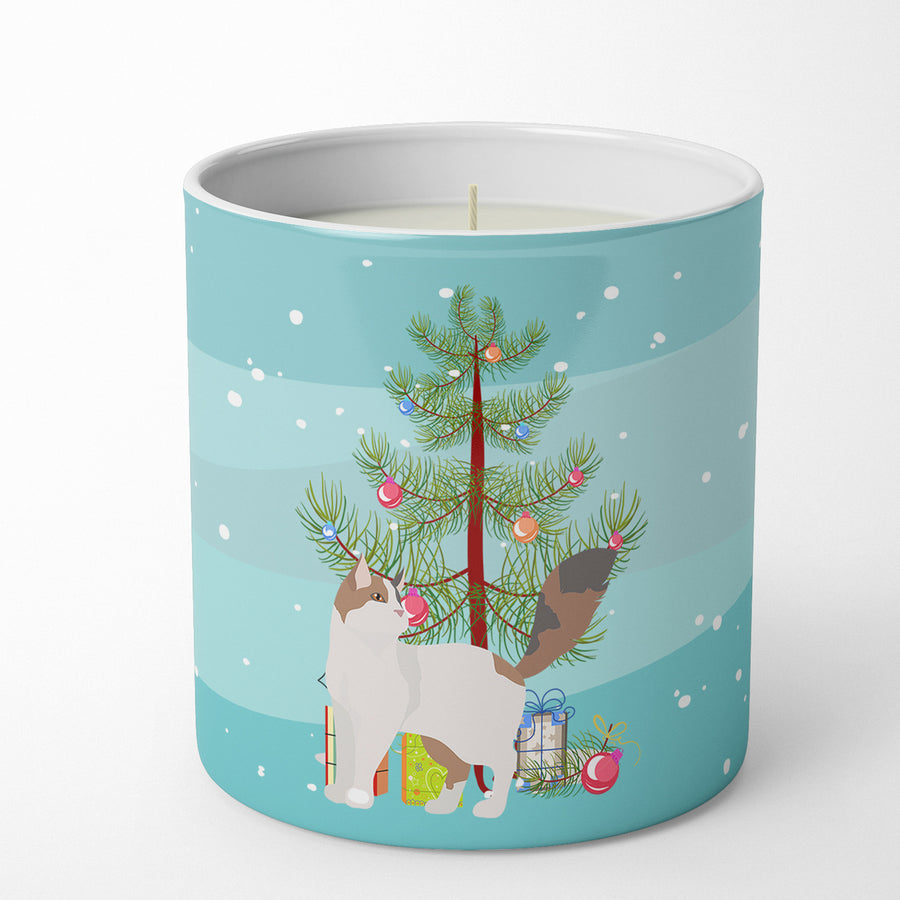 Turkish Van Cat Merry Christmas 10 oz Decorative Soy Candle Image 1