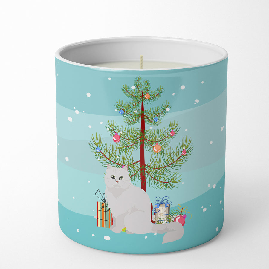 Chinchilla Persian Longhair Cat Merry Christmas 10 oz Decorative Soy Candle Image 1