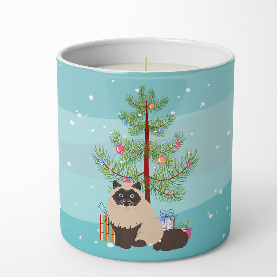 Colorpoint Persian Hymalayan Cat Merry Christmas 10 oz Decorative Soy Candle Image 1