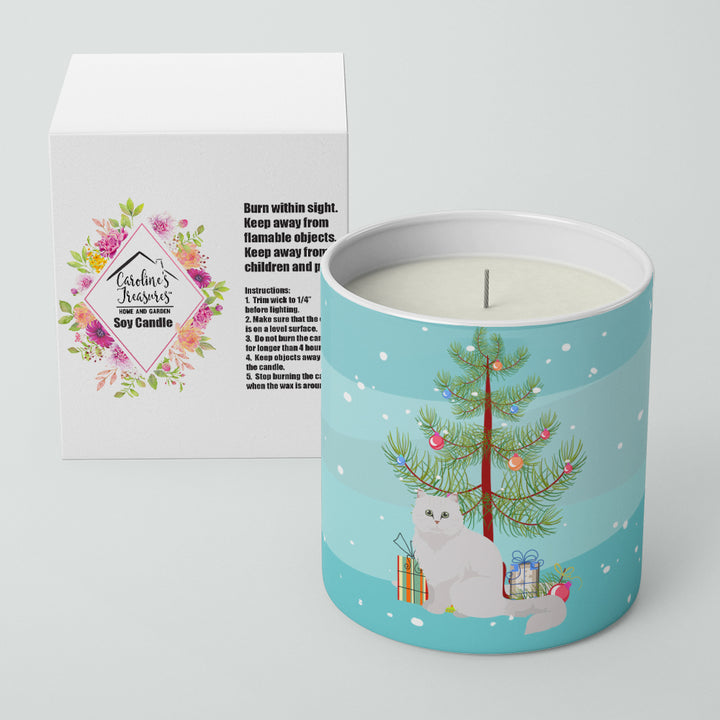 Chinchilla Persian Longhair Cat Merry Christmas 10 oz Decorative Soy Candle Image 2