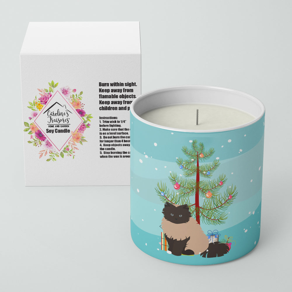 Colorpoint Persian Hymalayan Style 2 Cat Merry Christmas 10 oz Decorative Soy Candle Image 2