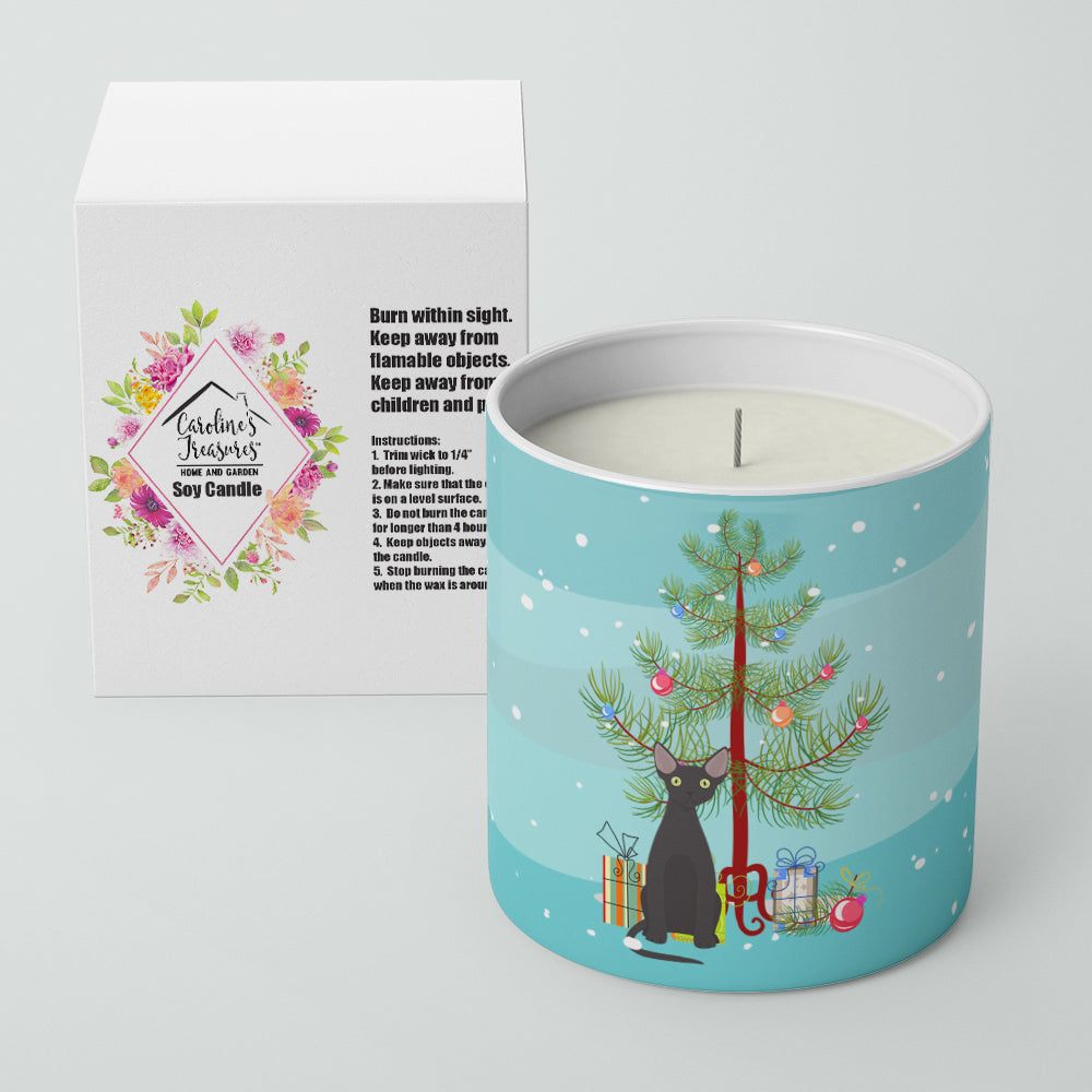 Devon Rex Style 3 Cat Merry Christmas 10 oz Decorative Soy Candle Image 2