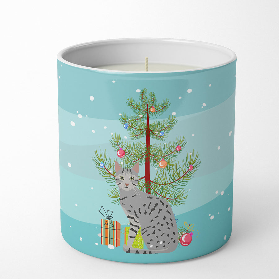 Egyptian Mau Cat Merry Christmas 10 oz Decorative Soy Candle Image 1