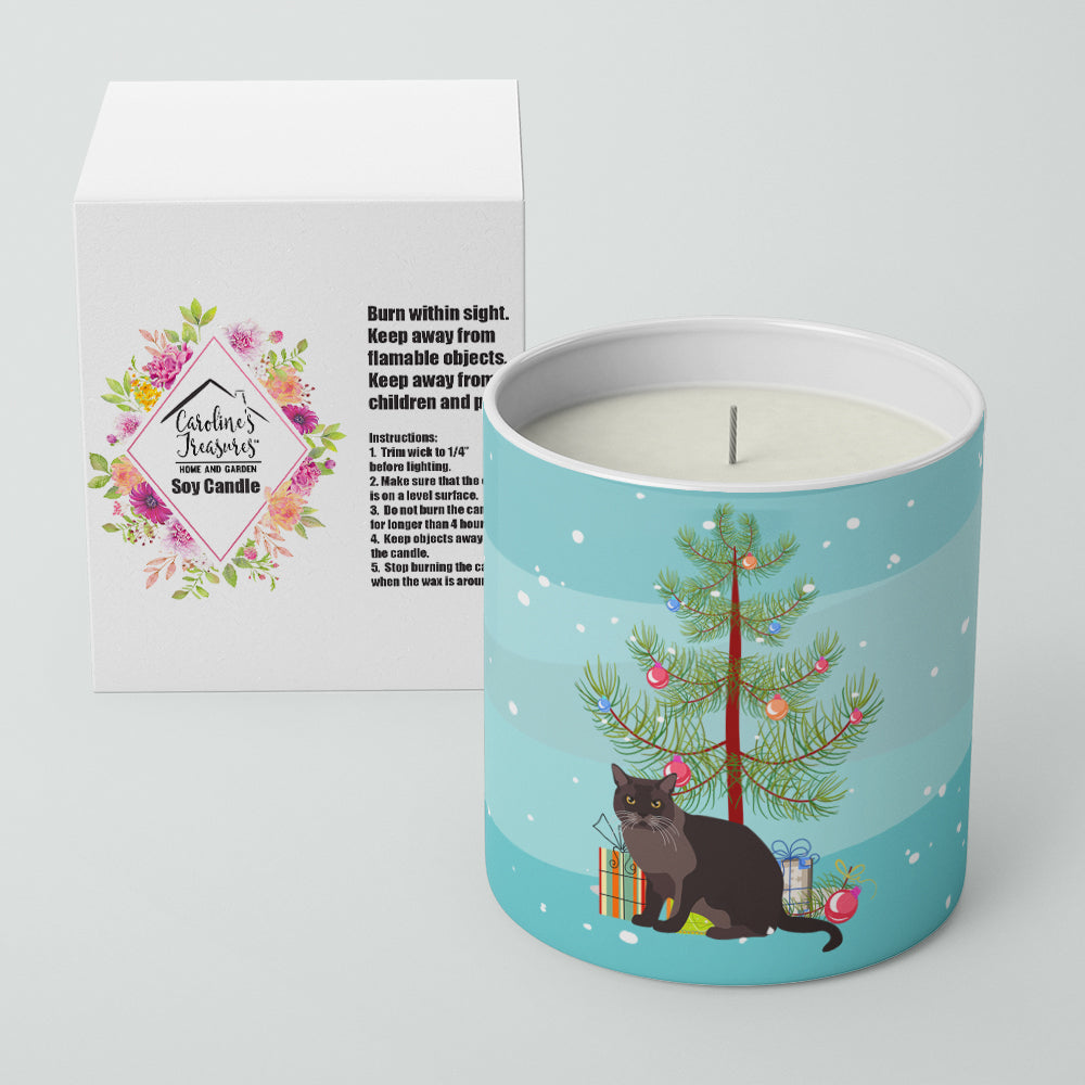 European Burmese Cat Merry Christmas 10 oz Decorative Soy Candle Image 2