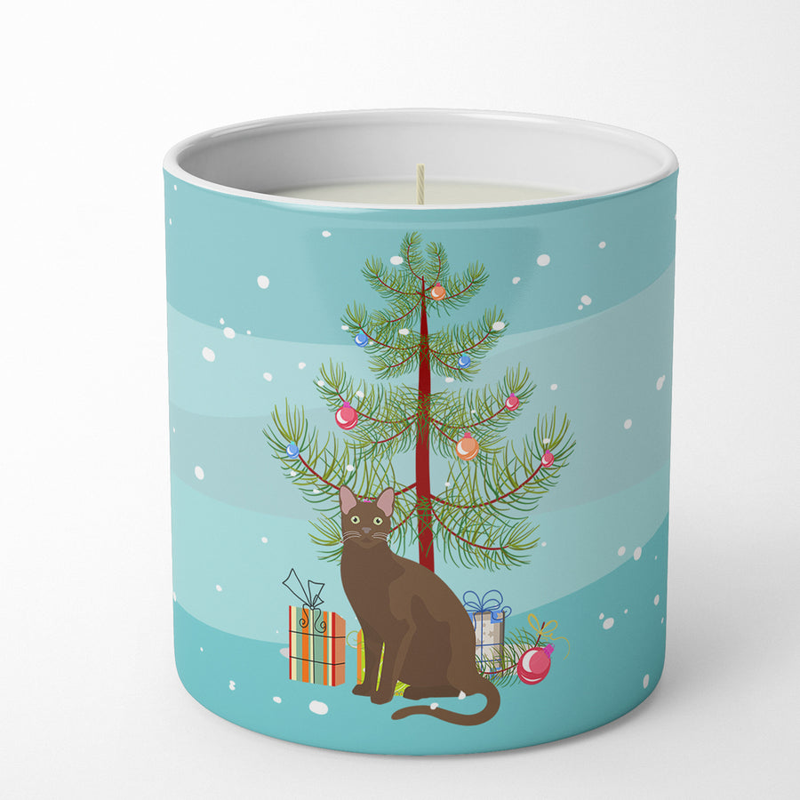 Havana Brown Cat Merry Christmas 10 oz Decorative Soy Candle Image 1