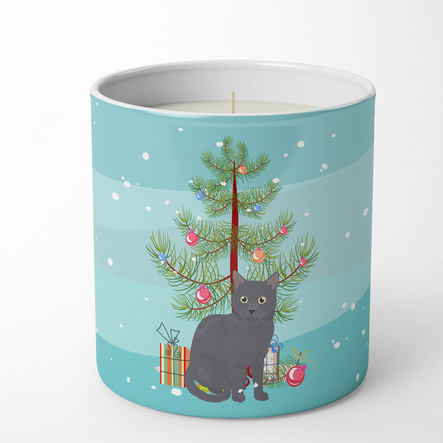 Nebelung Cat Merry Christmas 10 oz Decorative Soy Candle Image 1