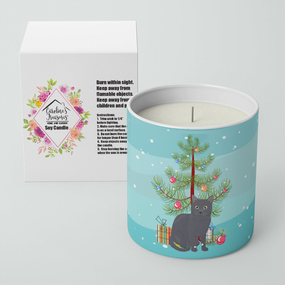 Nebelung Cat Merry Christmas 10 oz Decorative Soy Candle Image 2