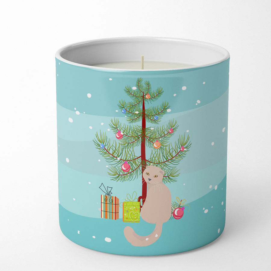 Scottish Fold Cat Merry Christmas 10 oz Decorative Soy Candle Image 1