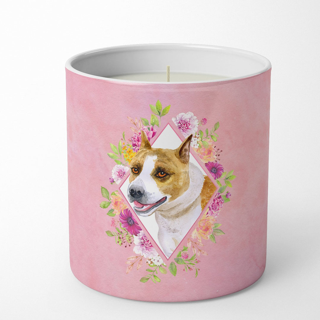 Bull Terrier Pink Flowers 10 oz Decorative Soy Candle Image 4