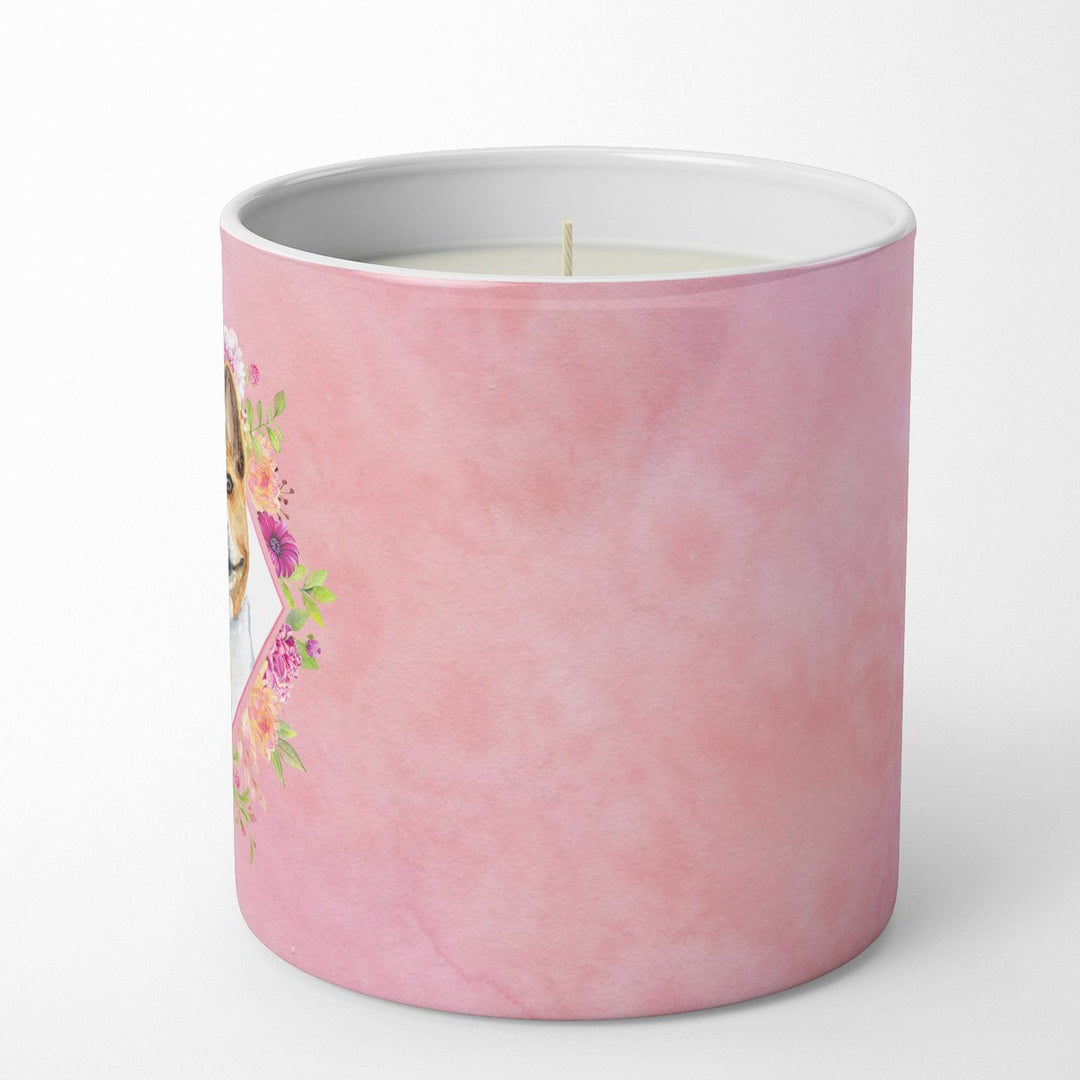 Basenji Pink Flowers 10 oz Decorative Soy Candle Image 5