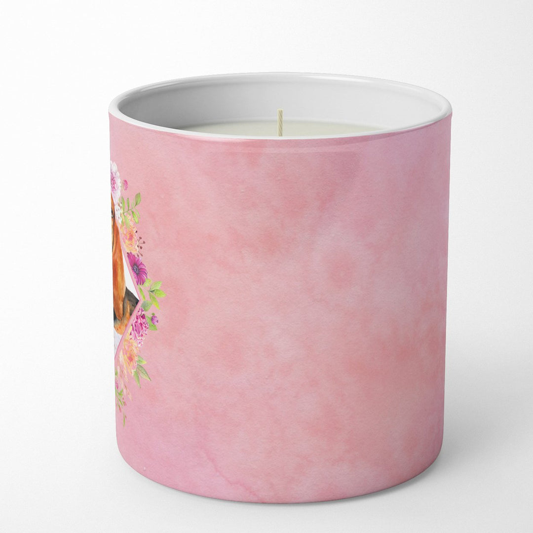 Basset Hound Pink Flowers 10 oz Decorative Soy Candle Image 5