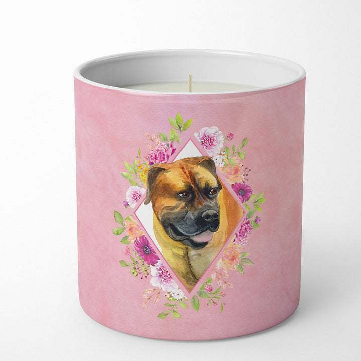 Borboel Mastiff Pink Flowers 10 oz Decorative Soy Candle Image 1