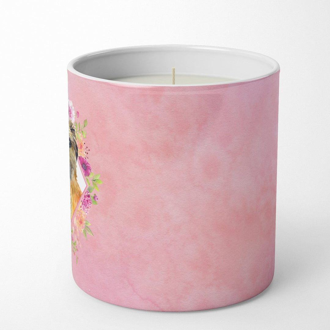 Brussels Griffon Pink Flowers 10 oz Decorative Soy Candle Image 5