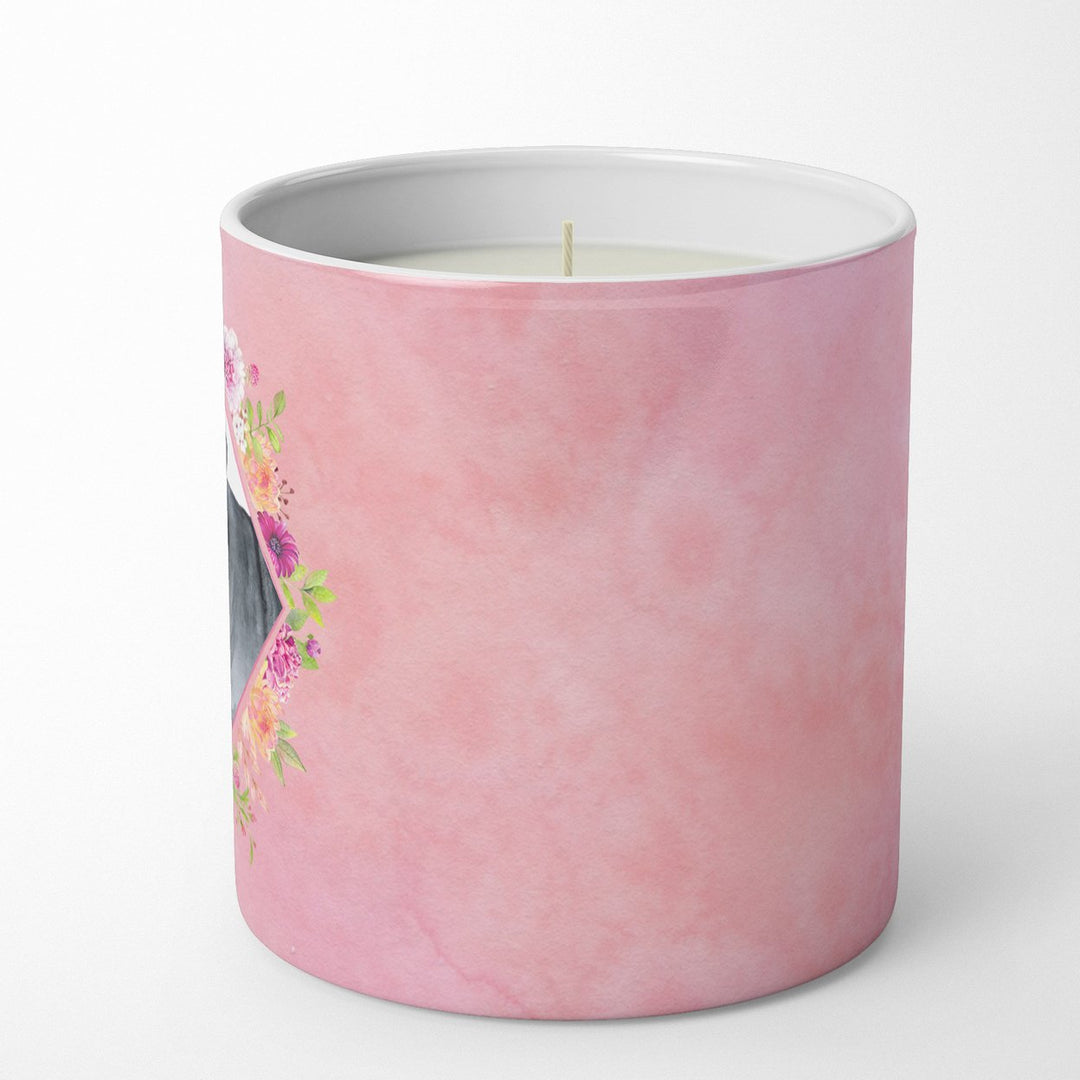 Cane Corso Pink Flowers 10 oz Decorative Soy Candle Image 5