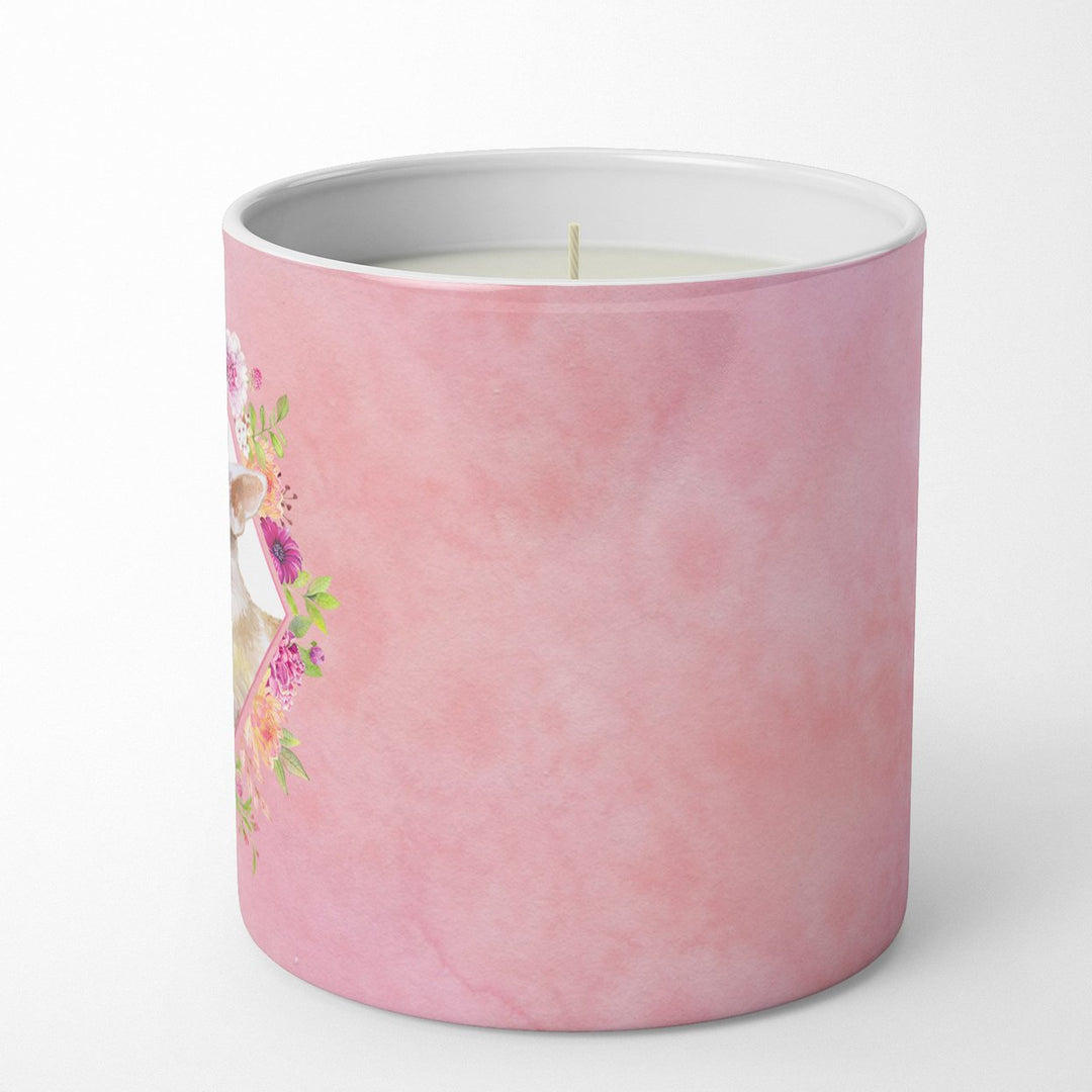 Chihuahua Style 2 Pink Flowers 10 oz Decorative Soy Candle Image 5