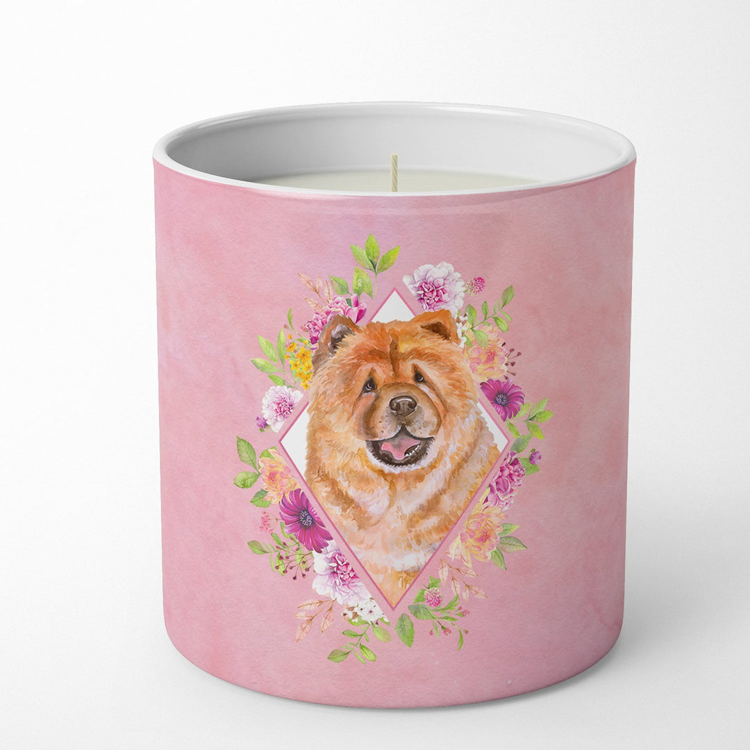 Chow Chow Style 1 Pink Flowers 10 oz Decorative Soy Candle Image 4