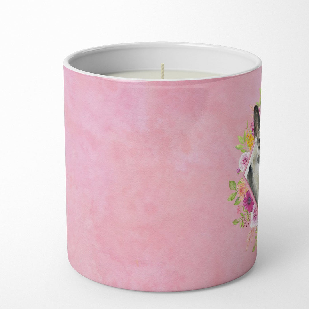 Eastern German Shepherd Pink Flowers 10 oz Decorative Soy Candle Image 3