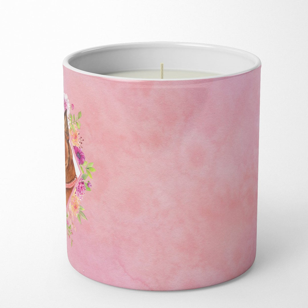 Miniature Pinscher Pink Flowers 10 oz Decorative Soy Candle Image 5