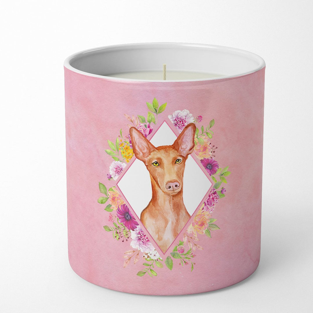 Pharaoh Hound Pink Flowers 10 oz Decorative Soy Candle Image 1