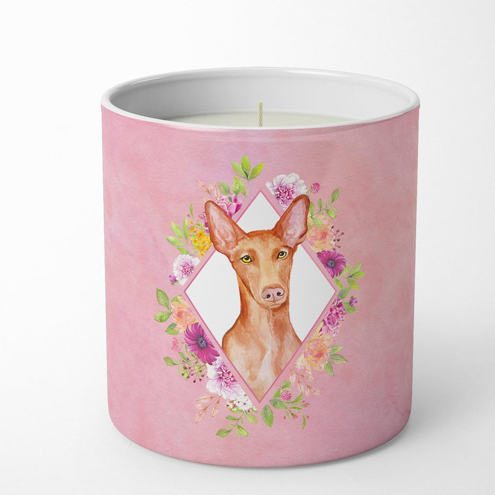 Pharaoh Hound Pink Flowers 10 oz Decorative Soy Candle Image 4