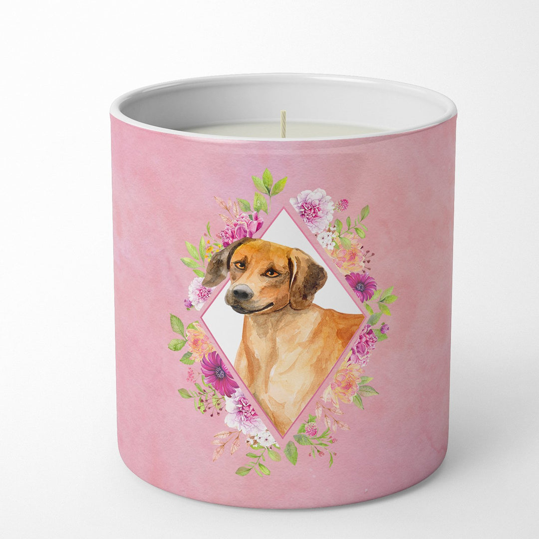 Rhodesian Ridgeback Pink Flowers 10 oz Decorative Soy Candle Image 4