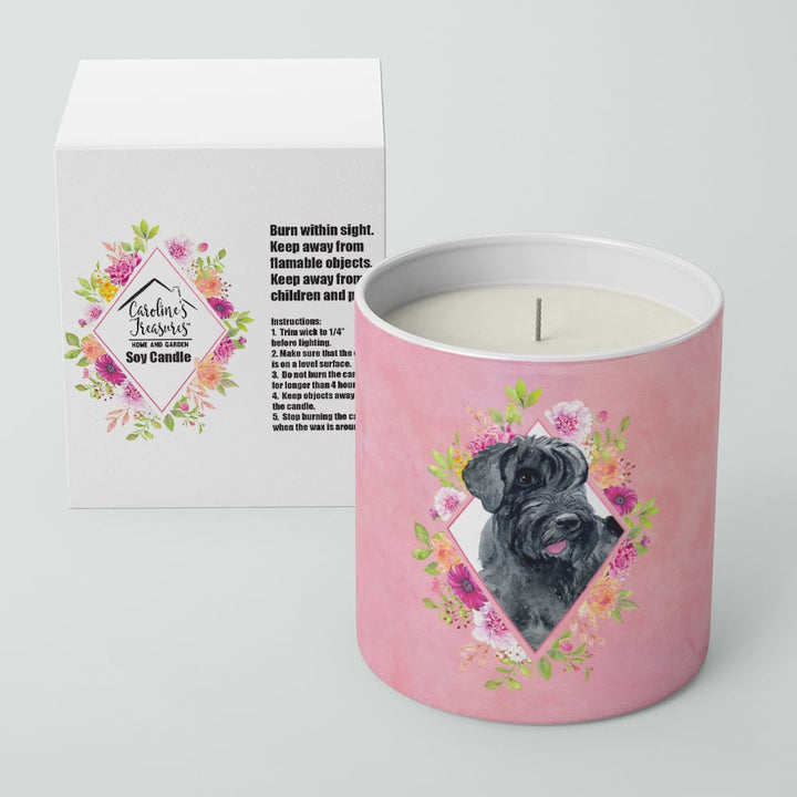 Giant Schnauzer Pink Flowers 10 oz Decorative Soy Candle Image 2