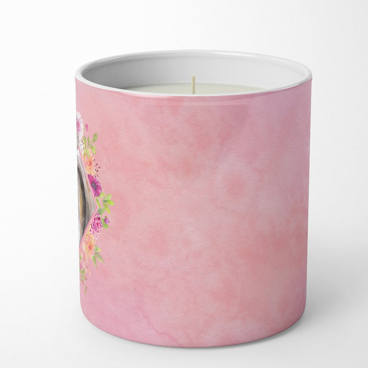 Shih Tzu Pink Flowers 10 oz Decorative Soy Candle Image 5