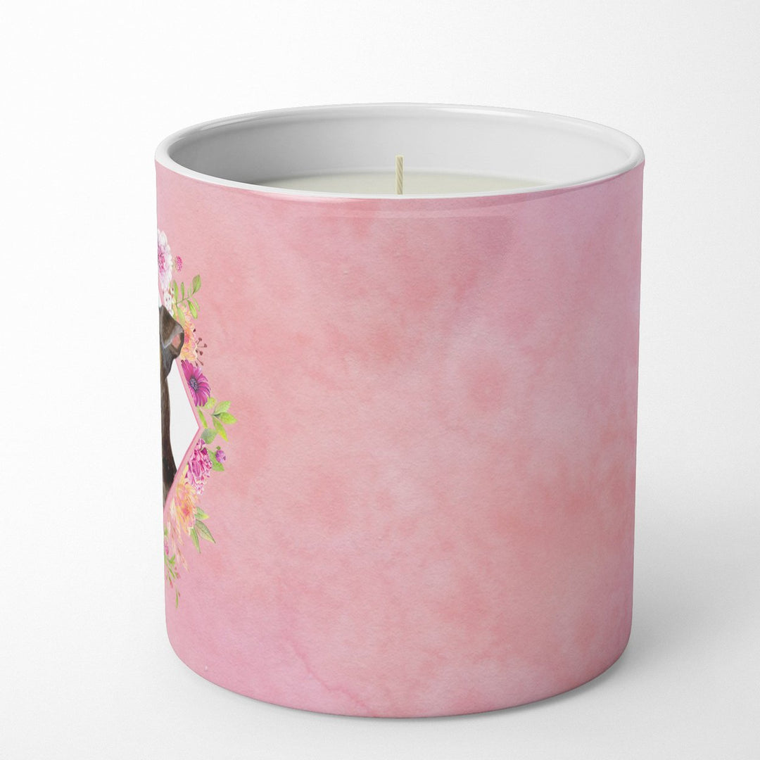 Black Miniature Pinscher Pink Flowers 10 oz Decorative Soy Candle Image 5