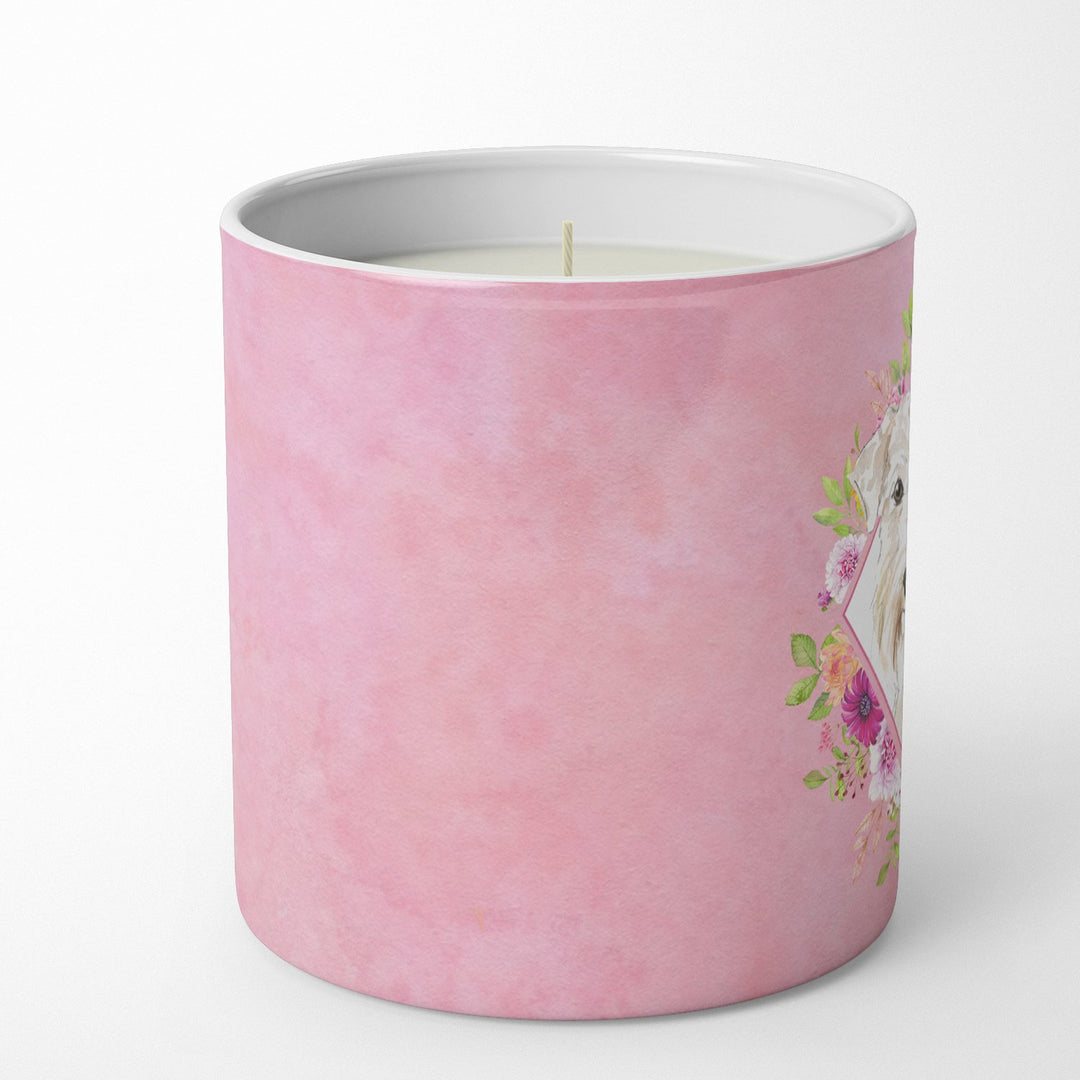 Wheaten Terrier Pink Flowers 10 oz Decorative Soy Candle Image 3