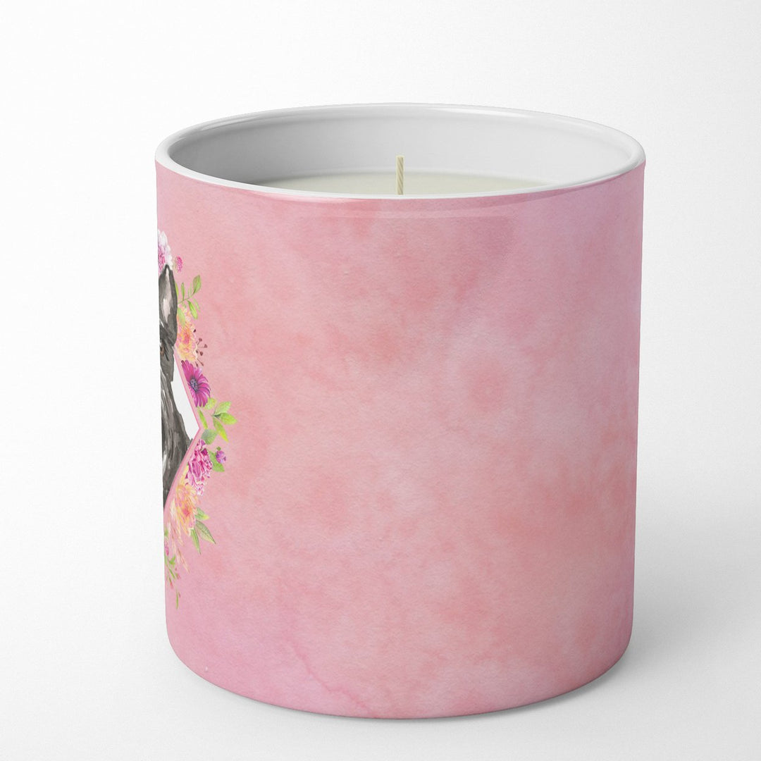 Scottish Terrier Pink Flowers 10 oz Decorative Soy Candle Image 5