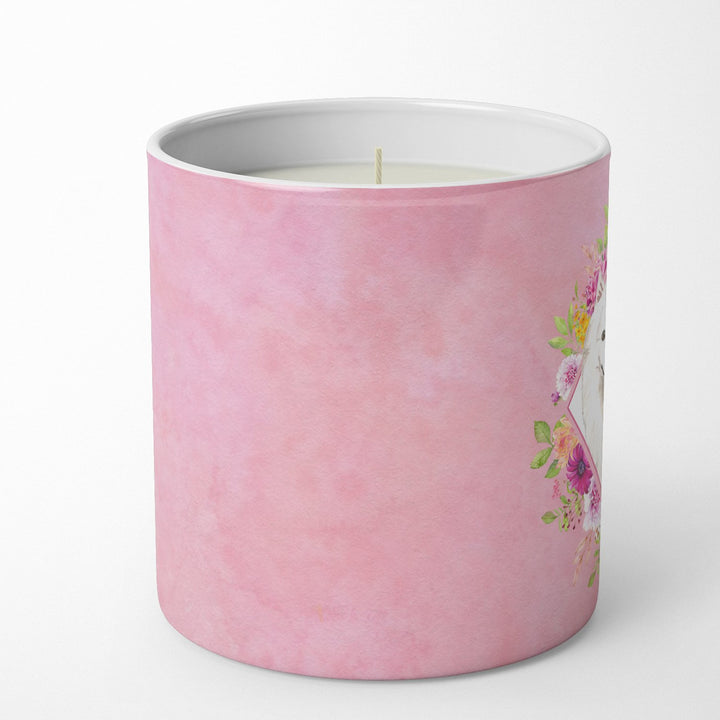 Japanese Spitz Pink Flowers 10 oz Decorative Soy Candle Image 3