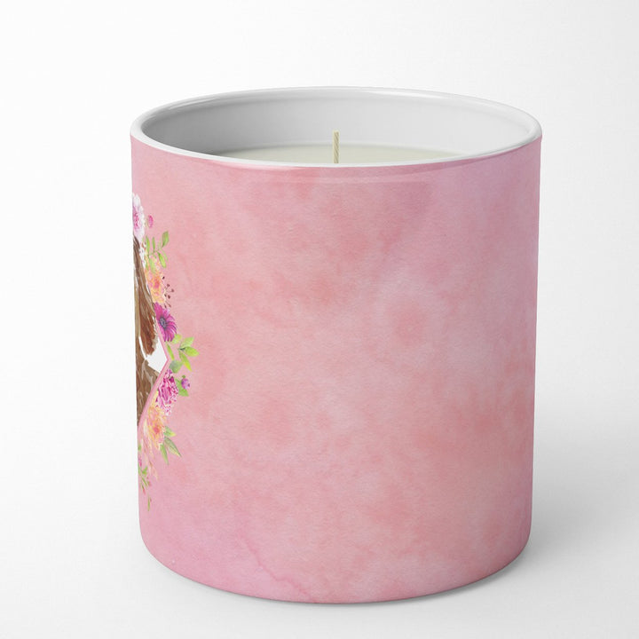 Labradoodle Pink Flowers 10 oz Decorative Soy Candle Image 5