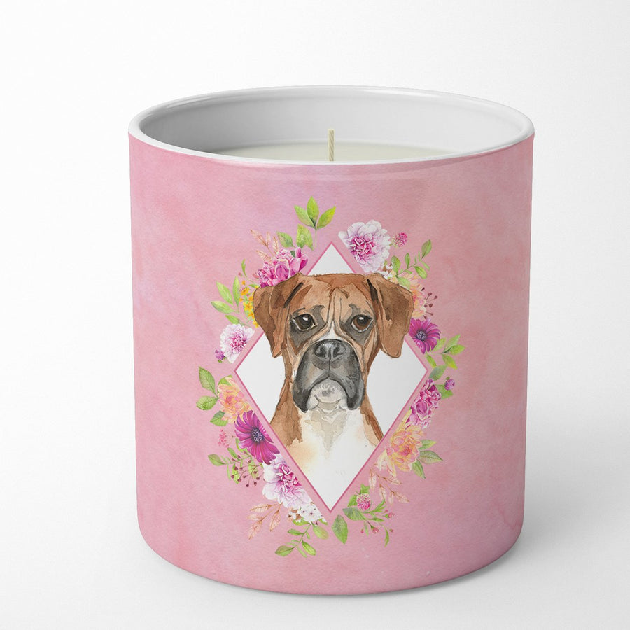 Boxer Pink Flowers 10 oz Decorative Soy Candle Image 1