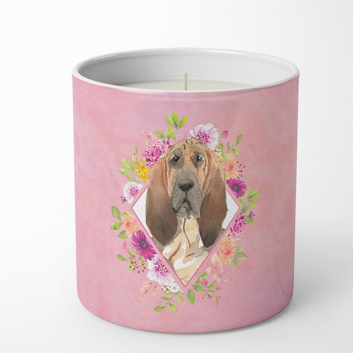 Bloodhound Pink Flowers 10 oz Decorative Soy Candle Image 1