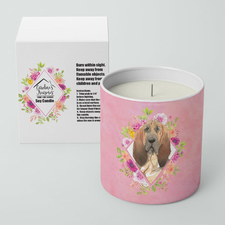 Bloodhound Pink Flowers 10 oz Decorative Soy Candle Image 2