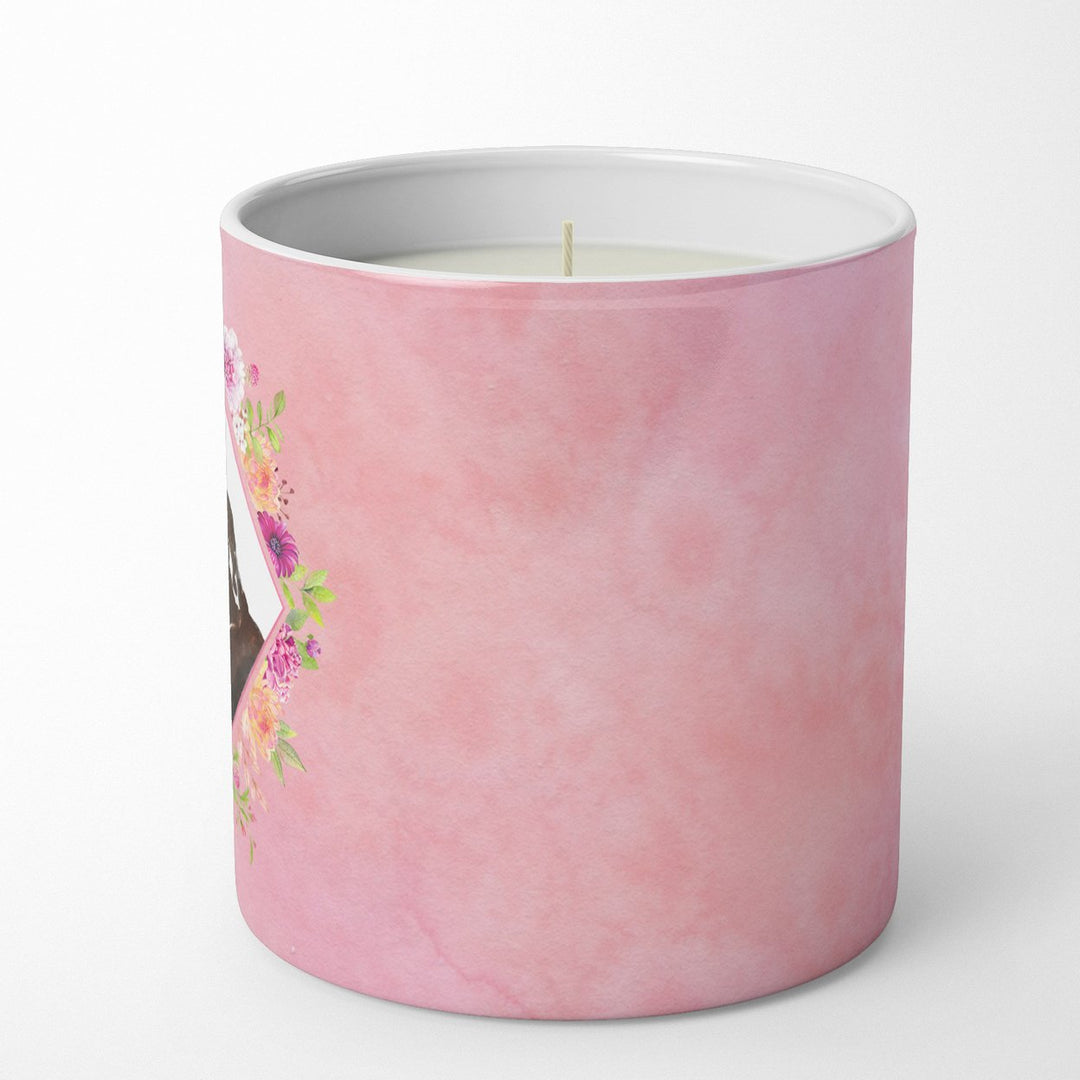 Black and Tan Dachshund Pink Flowers 10 oz Decorative Soy Candle Image 5