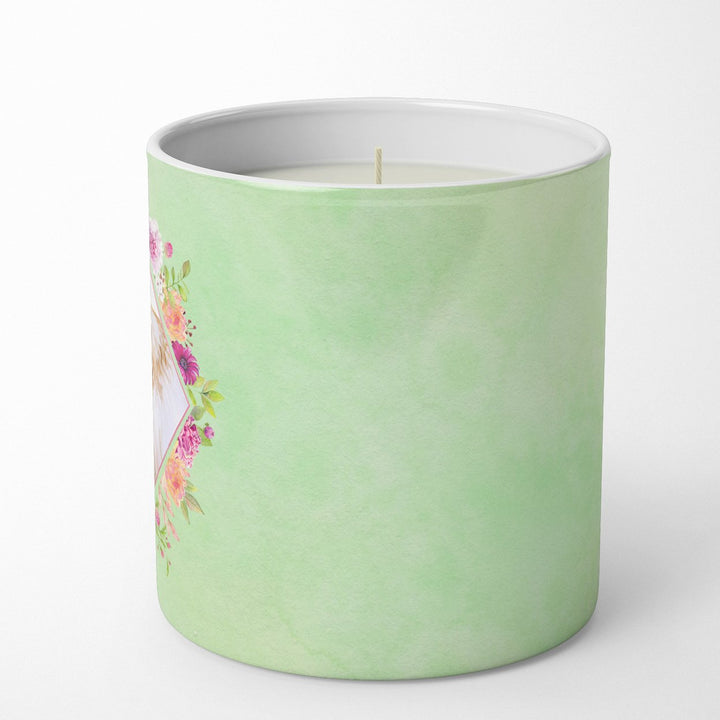 Afghan Hound Green Flowers 10 oz Decorative Soy Candle Image 5