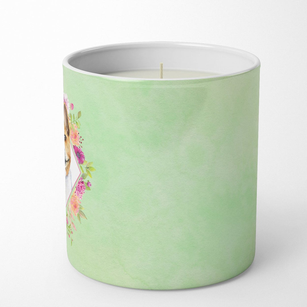 Basenji Green Flowers 10 oz Decorative Soy Candle Image 5