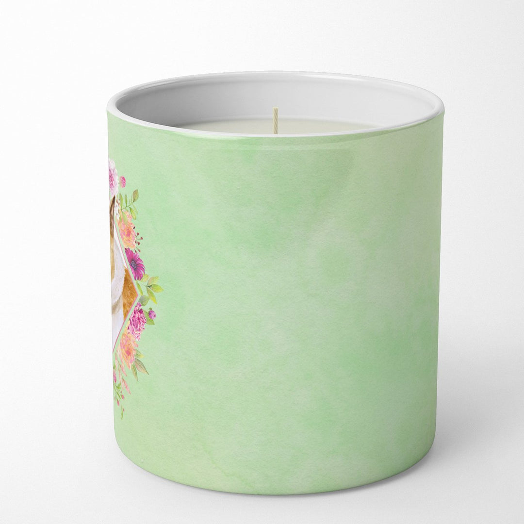 Bull Terrier Green Flowers 10 oz Decorative Soy Candle Image 5