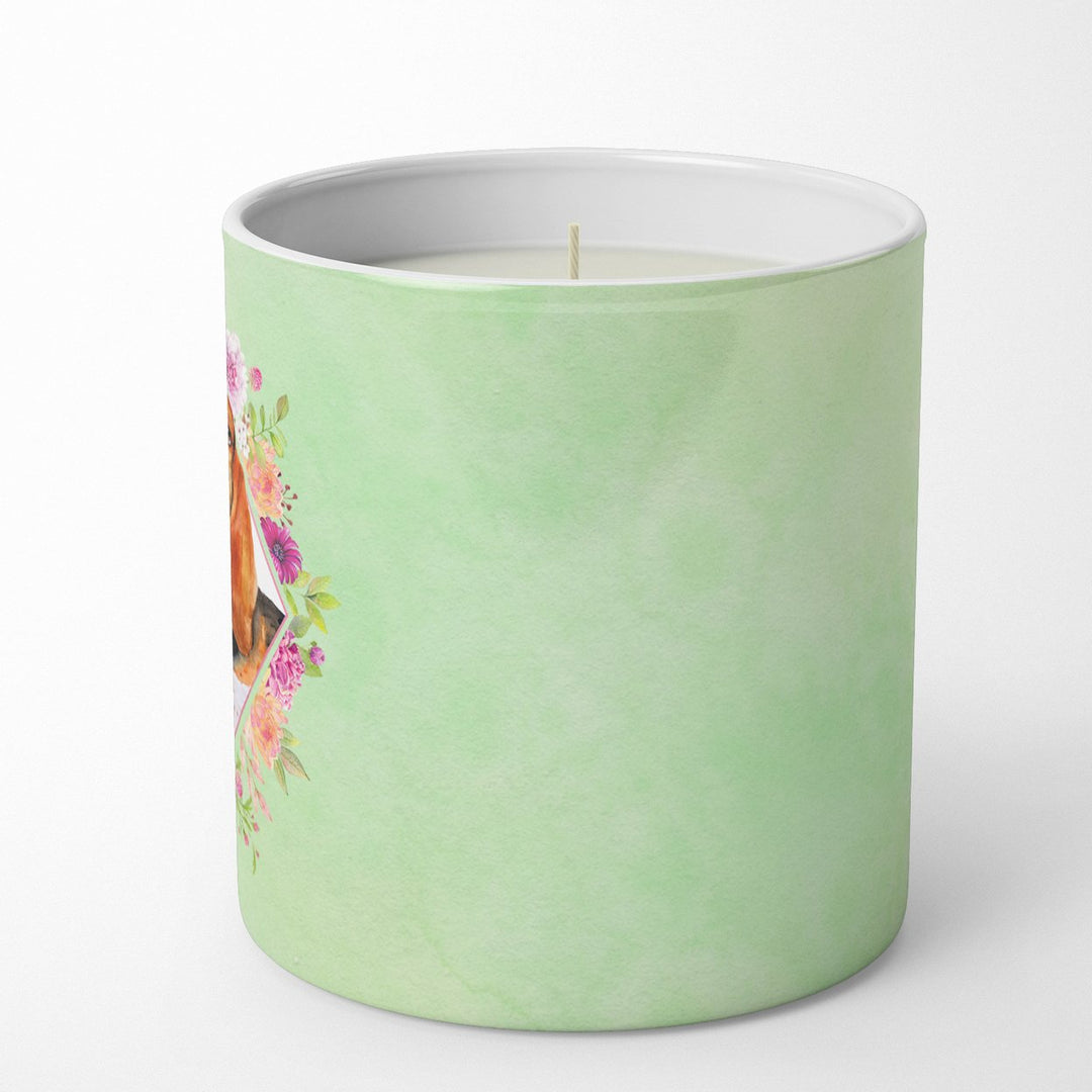 Basset Hound Green Flowers 10 oz Decorative Soy Candle Image 5