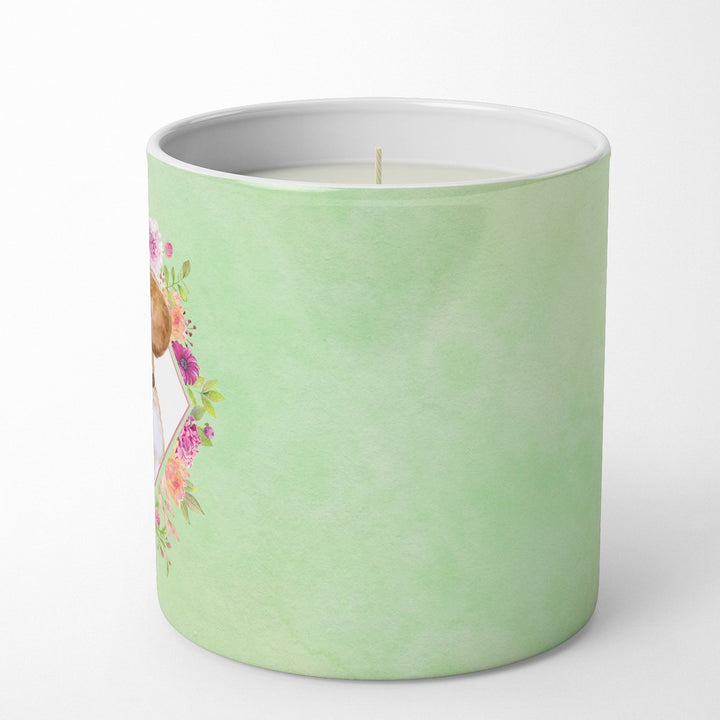 Beagle Green Flowers 10 oz Decorative Soy Candle Image 5